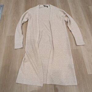 Theory Linen/Cashmere Long Cardigan Cream Size L